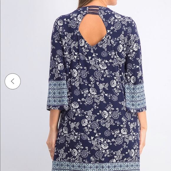 Stitch Fix Skies are Blue NWT Floral Print Wren Knit Dress, Navy Combo Size S - Picture 2 of 9